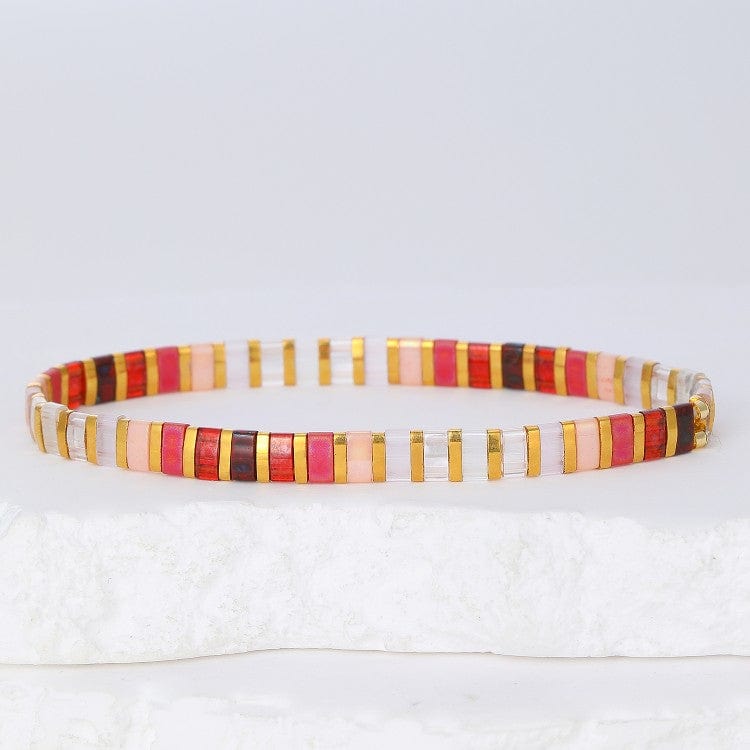 bracelets perles rouges