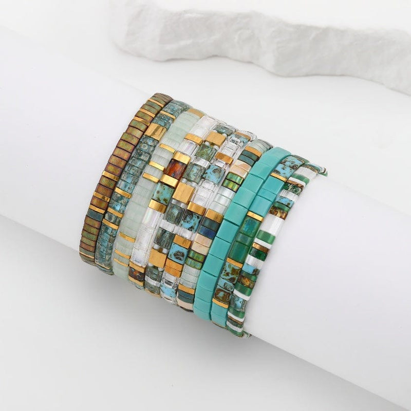 Coffret Cadeau Aura (Parures Luna, Émeraude, et Le Morne) - beads bracelet fait main en perles Miyuki par Køss Design