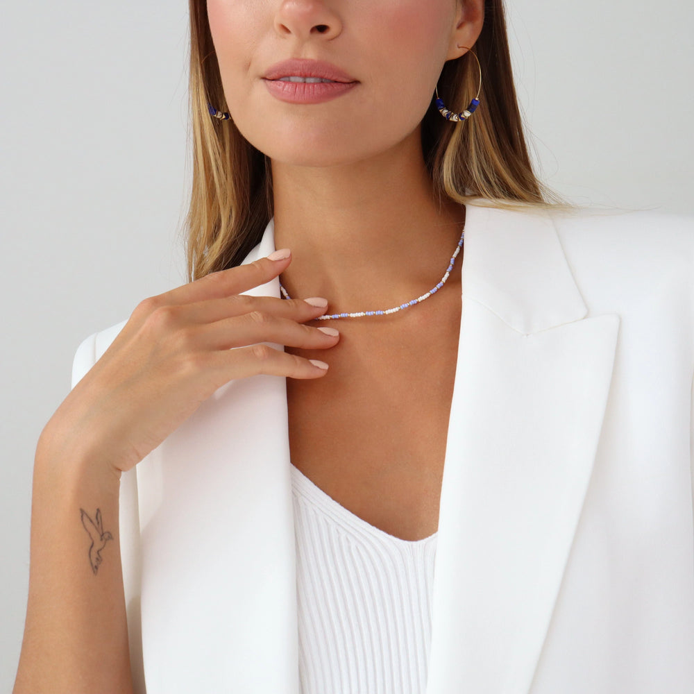 Ensemble Azur - vue détaillée des perles Miyuki japonaises