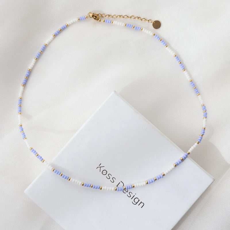 Ensemble Azur - détail artisanal perles Miyuki