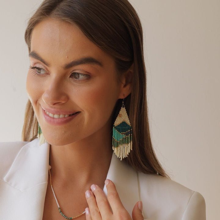 Ensemble Eden (boucles d'oreilles Olecia, collier et parure Eden) - Køss Design beads bracelet fait main photo 6