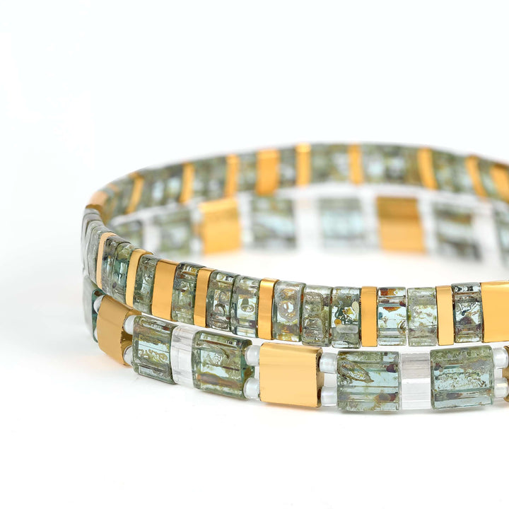 Parure Elna - vue détaillée des perles Miyuki japonaises