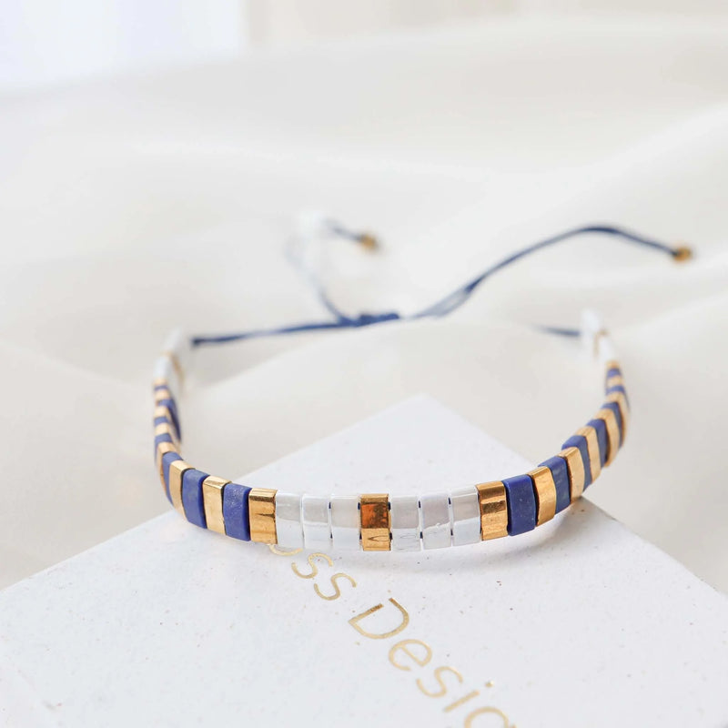 Parure Marine - bracelet en perles Miyuki porté au poignet