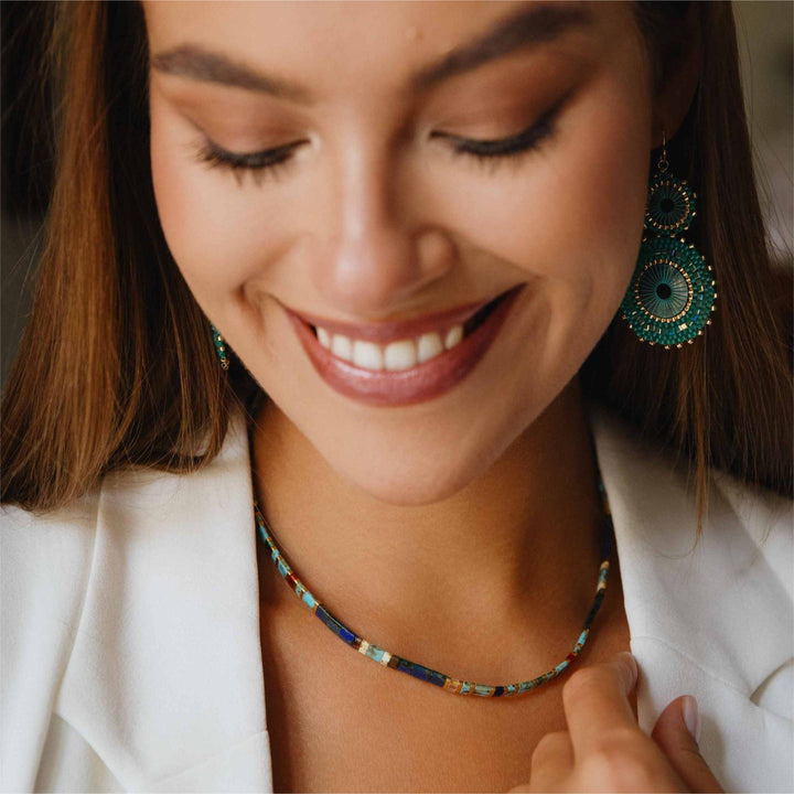 Ensemble Lou (Collier & Parure) - Køss Design bracelet de perles colorées fait main photo 8