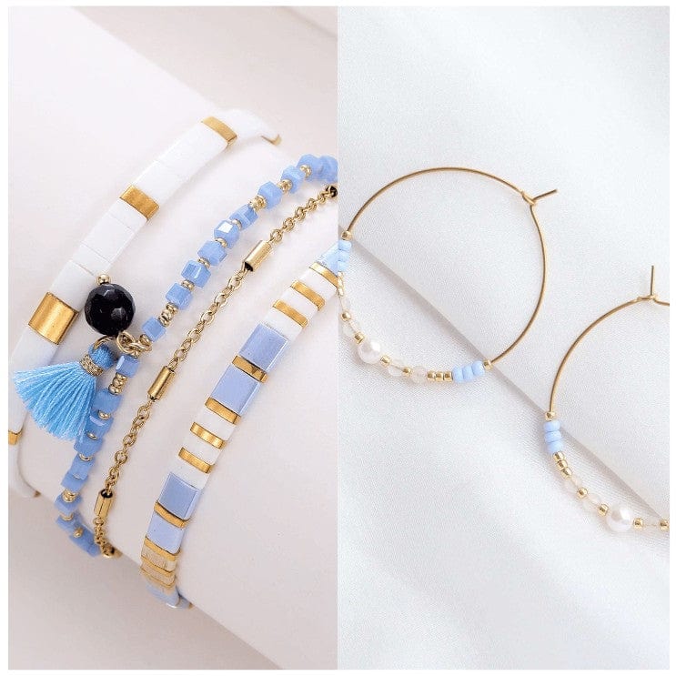 Ensemble Tahiti & Clea - bracelet de perles colorées fait main en perles Miyuki par Køss Design