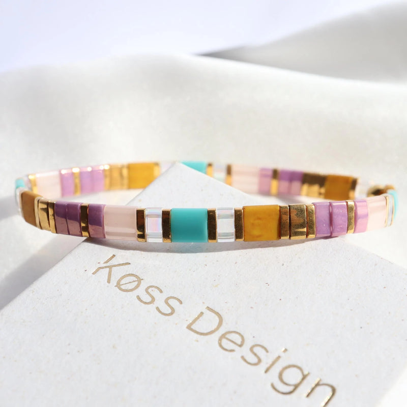 Flora - Bracelet de perles - bracelet de perles colorées fait main en perles Miyuki par Køss Design