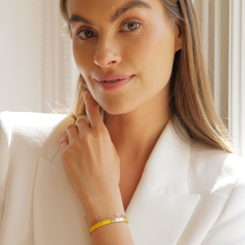 Parure Clea - détail des couleurs et motifs en perles Miyuki Tila