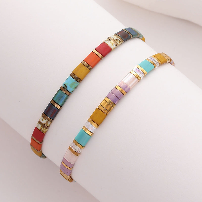 Parure Flora - Bracelets de perles - bracelet de perles colorées fait main en perles Miyuki par Køss Design
