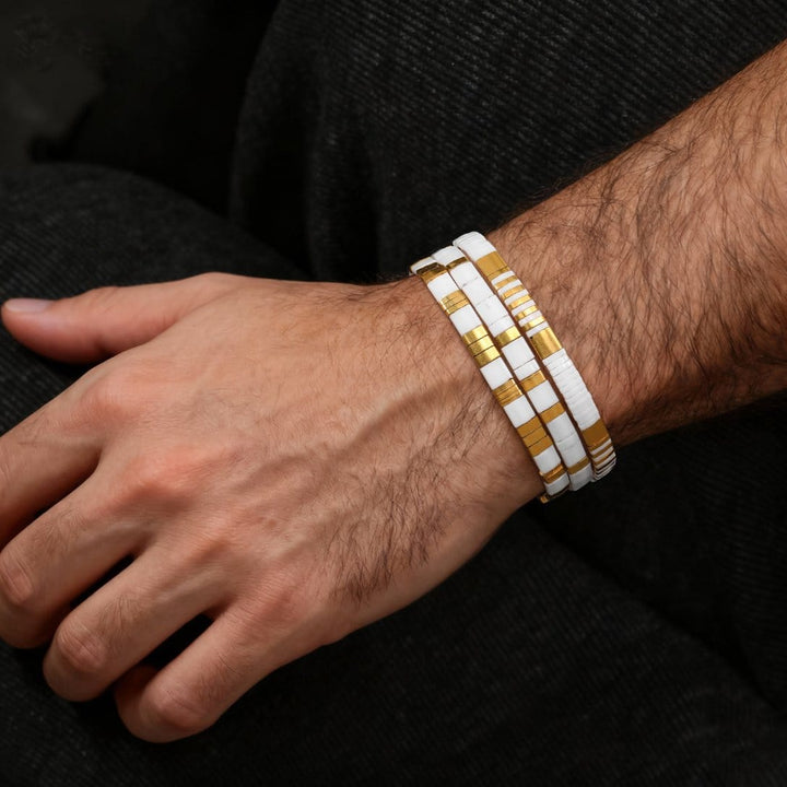 Parure Gotha - détail des couleurs et motifs en perles Miyuki Tila