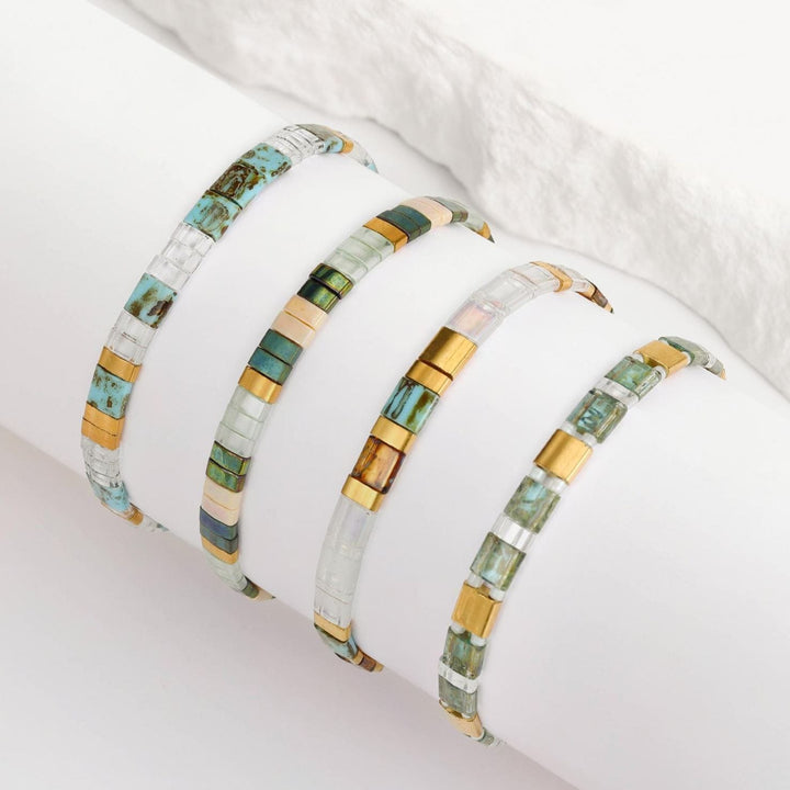 Parure Le Morne - Bracelets de perles - bracelets perles plates fait main en perles Miyuki par Køss Design