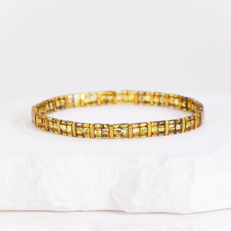 Parure Rona - bracelet en perles Miyuki porté au poignet