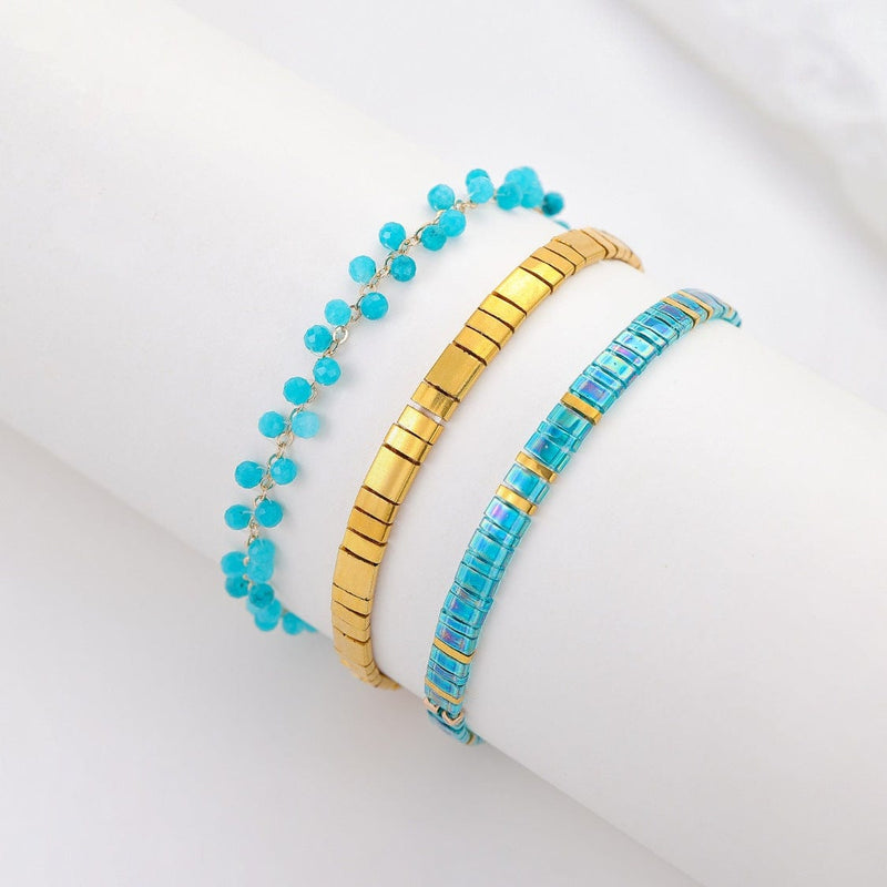 Parure Sofia - Bracelets de perles - bracelets perles plates fait main en perles Miyuki par Køss Design