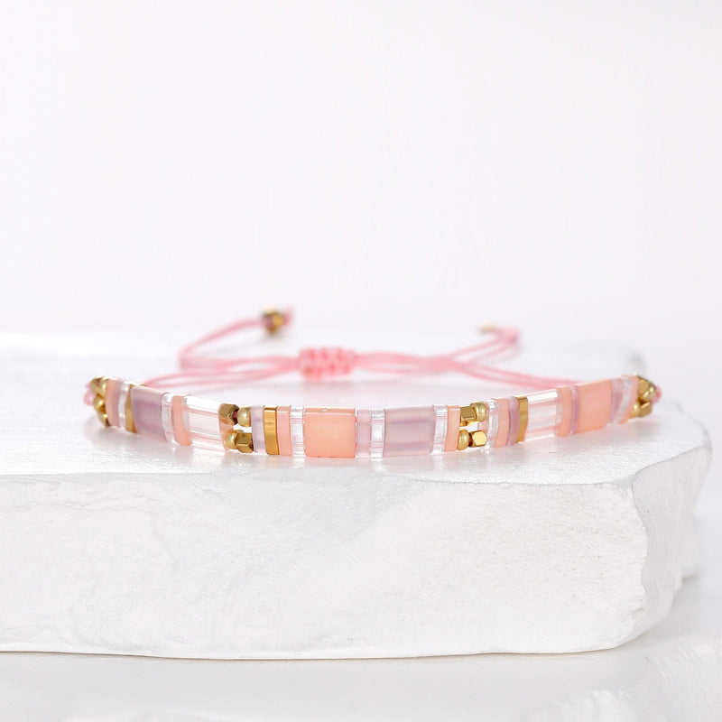 Rose - Bracelet de perles - bracelet de perles colorées fait main en perles Miyuki par Køss Design