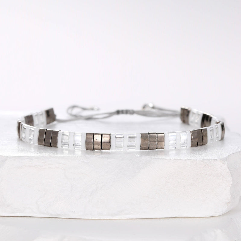 Silver - Bracelet de perles - bracelet de perles colorées fait main en perles Miyuki par Køss Design