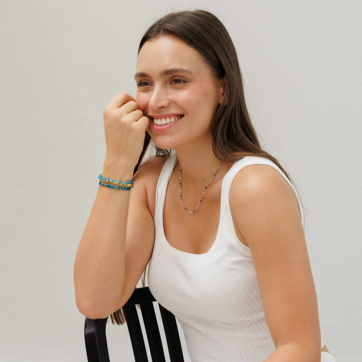 Sofia - bracelet en perles Miyuki porté au poignet