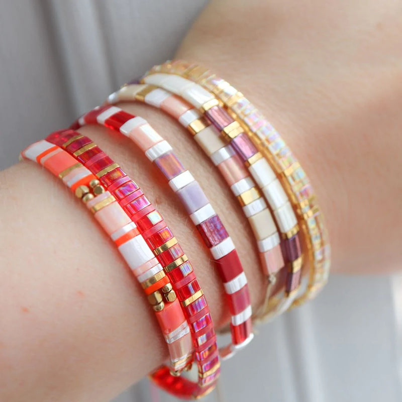 Zøe - détail des couleurs et motifs en perles Miyuki Tila