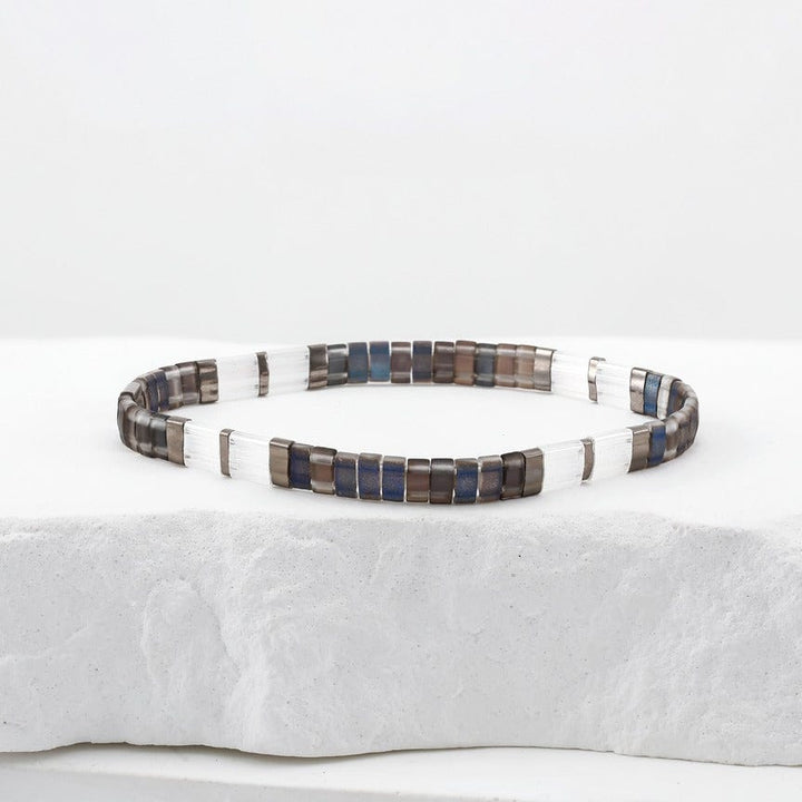 Parure Adela - détail des couleurs et motifs en perles Miyuki Tila