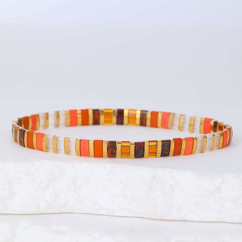 Parure Claret - vue détaillée des perles Miyuki japonaises