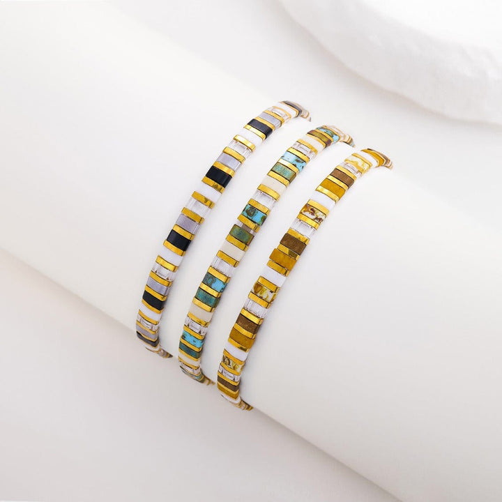 Parure Liana - Bracelets de perles - bracelets perles plates fait main en perles Miyuki par Køss Design