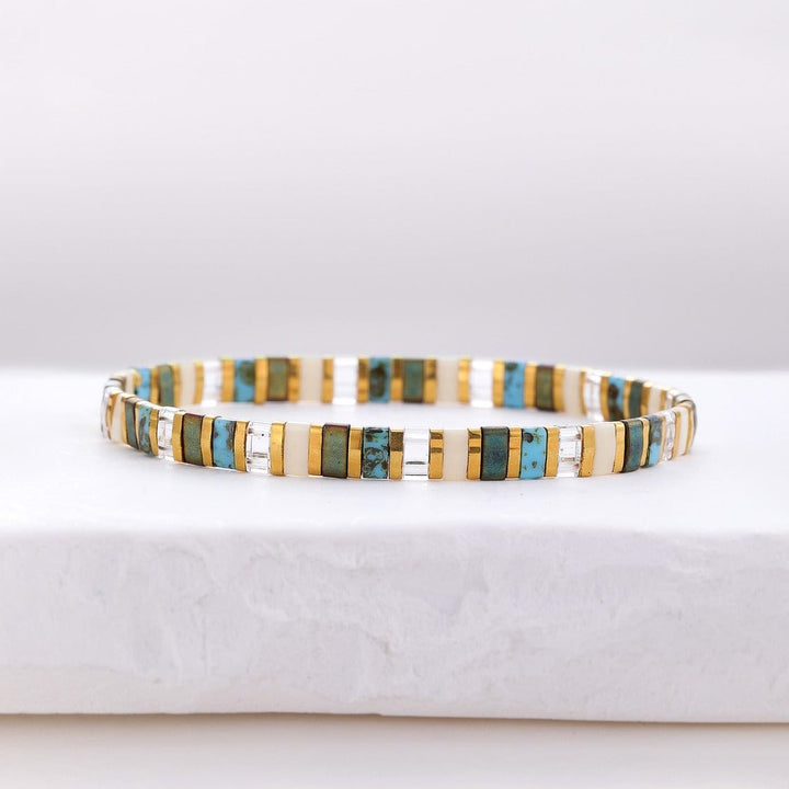 Parure Liana - bracelet en perles Miyuki porté au poignet
