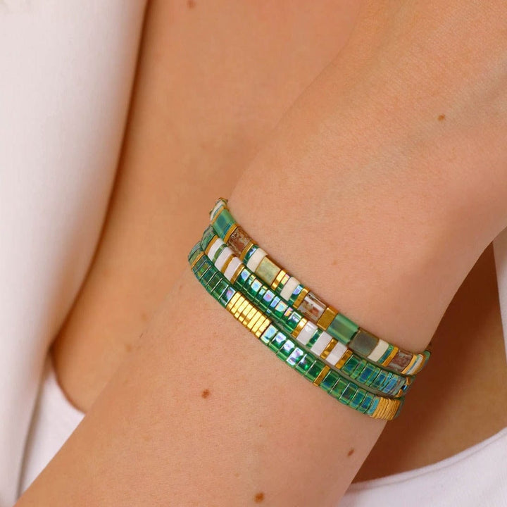 bracelets perles plates japonaises