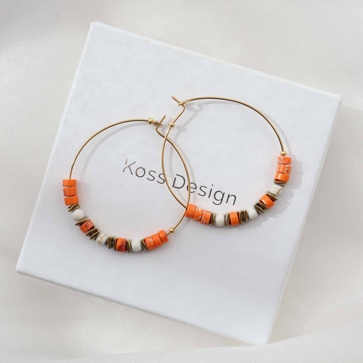 Corail - Boucles d'oreilles créoles