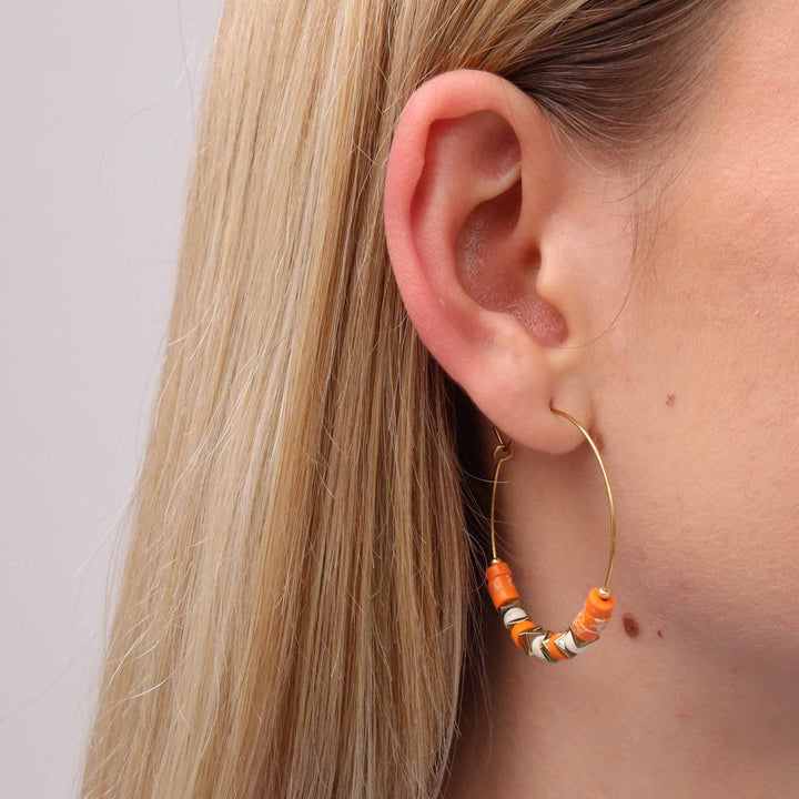 Corail - Boucles d'oreilles créoles