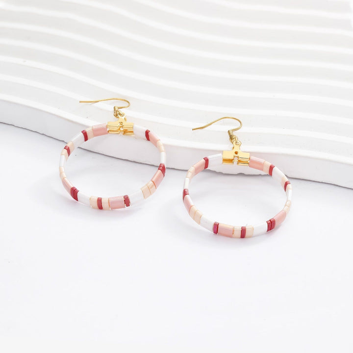 Fleur - Boucles d'oreilles - earring fait main en perles Miyuki par Køss Design