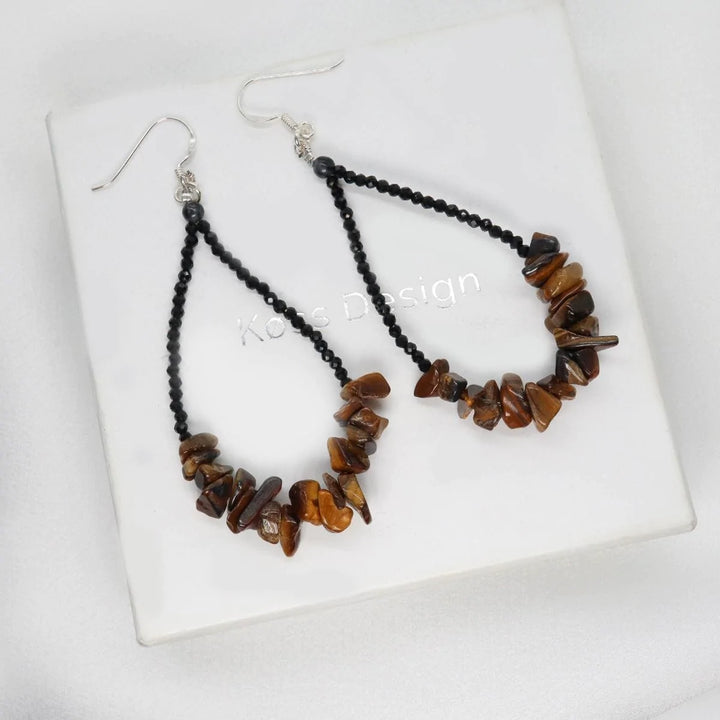 Sarah - Boucles d'oreilles Œil de tigre