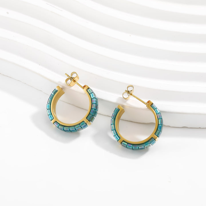 Sirena - Boucles d'oreilles - earring fait main en perles Miyuki par Køss Design