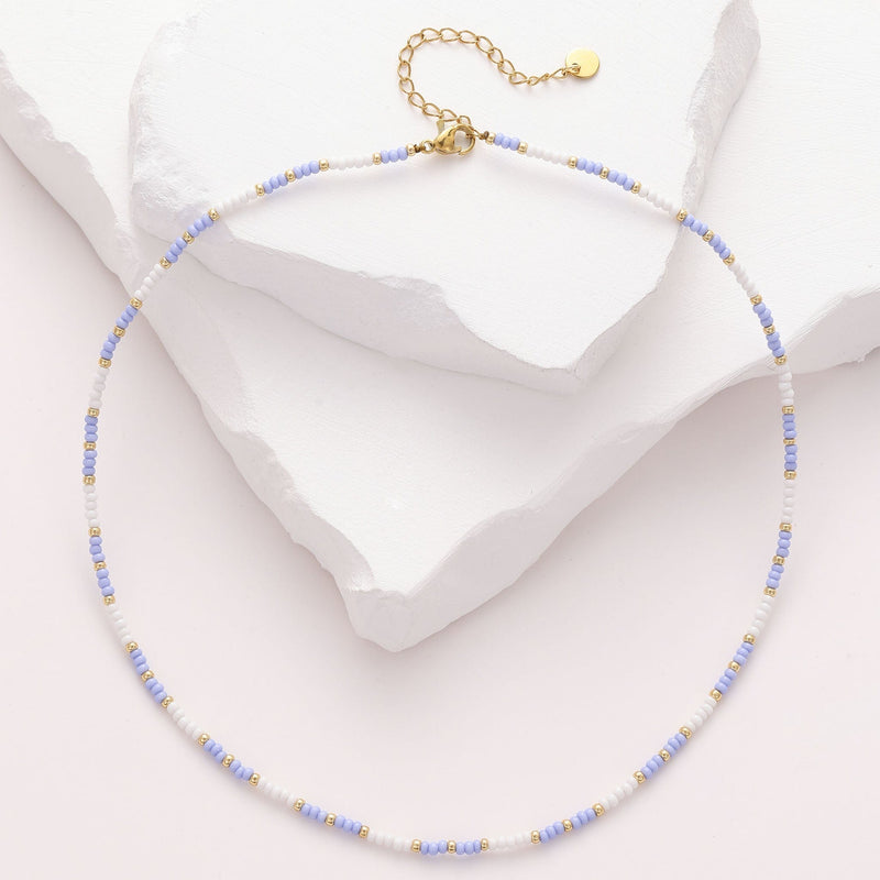 Azur - Collier de pierres - necklace fait main en perles Miyuki par Køss Design